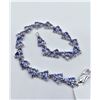 Image 2 : STERLING SILVER GENUINE TANZANITE AND WHITE SAPPHIRE BRACELET W/ APPRAISAL $1285 - 57 TANZANITE (7CT