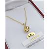 Image 2 : 10KT YELLOW GOLD GENUINE CITINE  AND CZ HEART PENDANT W/ STERLING SILVER YELLOW GOLD PLATED CHAIN W/