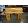 Image 1 : MAPLE ROLLTOP DESK, 6 DRAWER
