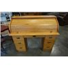 Image 2 : MAPLE ROLLTOP DESK, 6 DRAWER