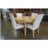 Image 2 : ROUND MAPLE DINING TABLE WITH LEAF AND 4 CHAIRS