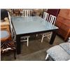 Image 1 : MODERN GLASSTOP TABLE - APPROX 55 X 55 INCHES