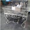 Image 1 : 3 ft long decorative metal rectangular planter and 3 smaller planters