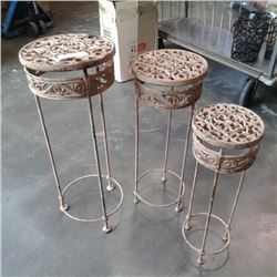 3 decorative cast iron stands