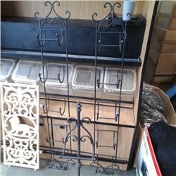 3 decorative metal wine bottle holders