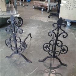 Pair of decorative metal fire dogs