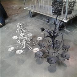 2 decorative metal candle chandeliers