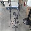 Image 2 : 3 decorative metal candle stands 39" and 27"