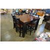 Image 1 : MODERN BAR HEIGHT TABLE W/ EXTENSION AND 6 SOLID WOOD CHAIRS