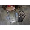 Image 1 : Leather bar stool and wine rack