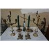Image 1 : STONE AND METAL SCALE, 2 CANDELABRAS AND 2 CANDLESTICKS