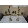 Image 8 : STONE AND METAL SCALE, 2 CANDELABRAS AND 2 CANDLESTICKS