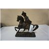 Image 1 : METAL CAST FIGURE ON HORSE APPX 10 INCHES TALL
