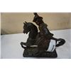 Image 2 : METAL CAST FIGURE ON HORSE APPX 10 INCHES TALL