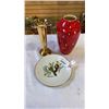 Image 1 : ROYAL WINTON GRIMWADES VASE, RED VASE AND COLLECTOR PLATE