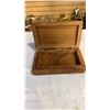 Image 8 : WOOD BOOKENDS, ELEPHANT BOX, BROWNIE CAMERA AND BAROMETER