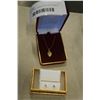 Image 1 : 10K VERY FINE LADIES CHAIN WITH SAINT CHRISTOPHER PENDENT AND 925 STUD EARRINGS