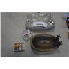 Image 1 : ANTIQUE DRESDEN HAND PAINTED PORCELAIN MEDALION AND VINTAGE PURSE, LOCKET AND CUFFLINKS