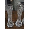 Image 3 : 3 CRYSTAL VASES AND CRYSTAL DECANTER