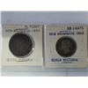 Image 2 : 4 1800s QUEEN VICTORIA COINS - NEW BRUNSWICK 1843 1/2 PENNY, NEW BRUNSWICK 1862 20 CENT, NOVA SCOTIA