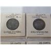 Image 8 : 8 CANADA 25 CENT COINS - 1886 SILVER, 1902 SILVER, 1914 SILVER, 1947 SILVER, 1956 SILVER, 1967 SILVE
