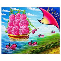 Eugene Poliarush- Original Oil on Canvas "Delivery of Flowers"