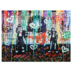 Nastya Rovenskaya- Mixed Media "Chaplin and Hardy"