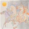 Image 2 : Guillaume Azoulay, "Lever De Soleil" Limited Edition Serigraph with Hand Laid Silver Leaf, Numbered 