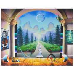 Ferjo, "Follow the Mystic Garden" Original Painting on Canvas, Hand Signed with Letter of Authentici