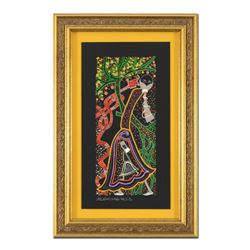 Raphael Abecassis"The Strong Woman" Hand Signed Framed Original Painting with COA.