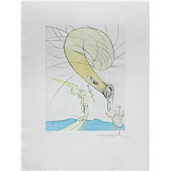 Salvador Dali- Hand Colored Original Etching "Freud with Snail-Head"