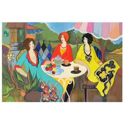 Itzchak Tarkay (1935-2012), One-of-a-Kind Acrylic Over Paint on Canvas, Hand Signed with Letter of A