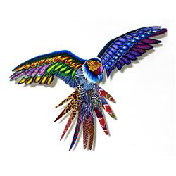 Patricia Govezensky- Original Painting on Laser Cut Steel "Macaw XXII"