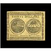 Image 2 : Continental Currency May 10, 1775 $30 Very Choice New. 