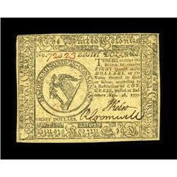 Continental Currency February 26, 1777 $8 Choice About 