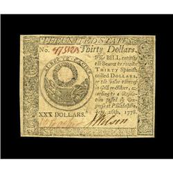 Continental Currency September 26, 1778 $30 Choice New. 