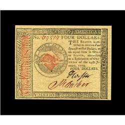 Continental Currency January 14, 1779 $4 Gem New. A lov 