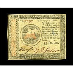 Continental Currency January 14, 1779 $35 Very Choice N 