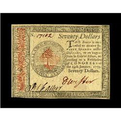Continental Currency January 14, 1779 $70 Choice New. A 