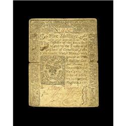 Connecticut May 10, 1770 5s Very Fine. This is a very s 