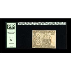 Connecticut June 19, 1776 6d PCGS Choice New 63. 