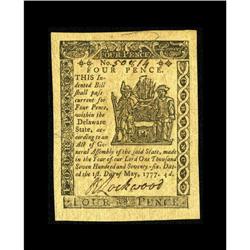 Delaware May 1, 1777 4d Gem New. A truly desirable exam 