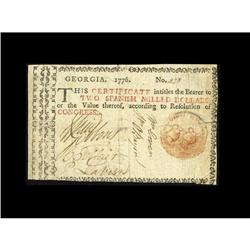 Georgia 1776 $2 Very Fine-Extremely Fine. Strong origin 