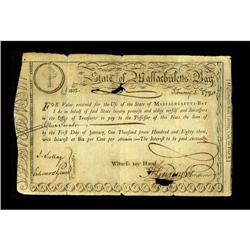 Massachusetts Feb. 5, 1780 $15 Very Fine. This is an A 
