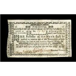 New Hampshire November 3, 1775 40s Extremely Fine. List 