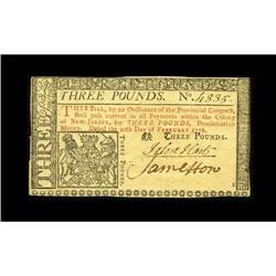 New Jersey February 20, 1776 $3 Choice New. This is nu 