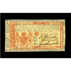 New Jersey March 25, 1776 L3 Very Choice New. Bold sign 