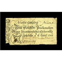 North Carolina April 4, 1748 $3 Fine. There are a few 