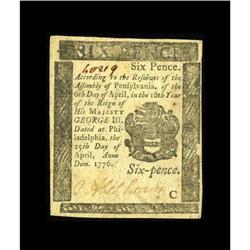 Pennsylvania April 25, 1776 6d Gem New. Not too many ge 