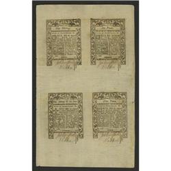 Rhode Island May 1786 Double Sheet of Eight Superb Gem 